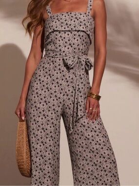 Vici Wide-Leg Jumpsuit with Tie Waist